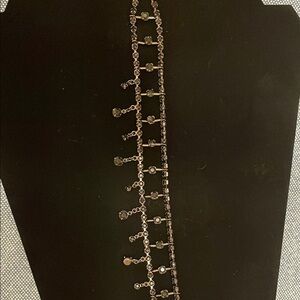 Elegant Black and Silver tone choker Necklace